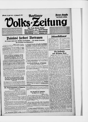 Berliner Volkszeitung vom 22.04.1925