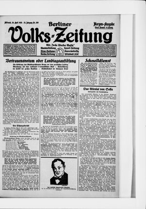 Berliner Volkszeitung on Apr 29, 1925