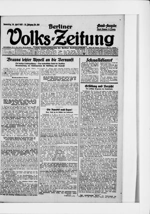 Berliner Volkszeitung on Apr 30, 1925