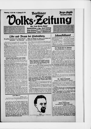 Berliner Volkszeitung vom 14.05.1925