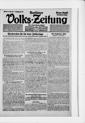 Berliner Volkszeitung vom 20.05.1925