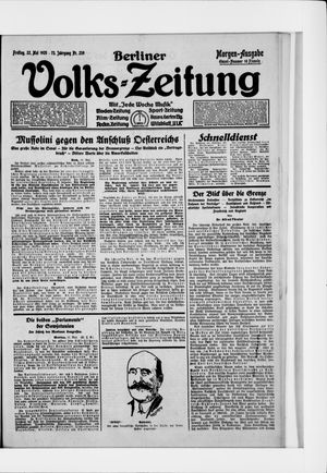 Berliner Volkszeitung vom 22.05.1925