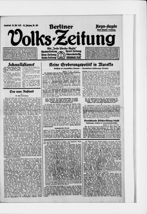 Berliner Volkszeitung vom 30.05.1925