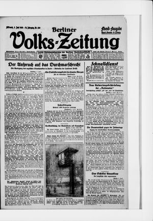 Berliner Volkszeitung on Jun 3, 1925