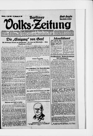 Berliner Volkszeitung vom 09.06.1925
