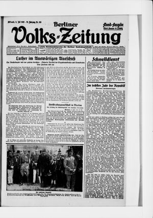 Berliner Volkszeitung vom 08.07.1925