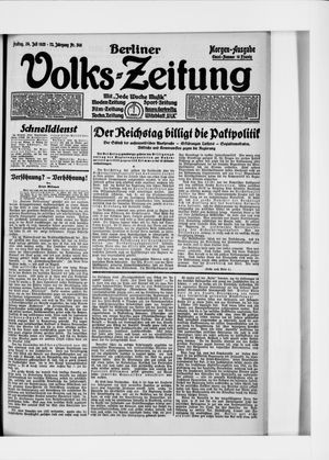 Berliner Volkszeitung vom 24.07.1925