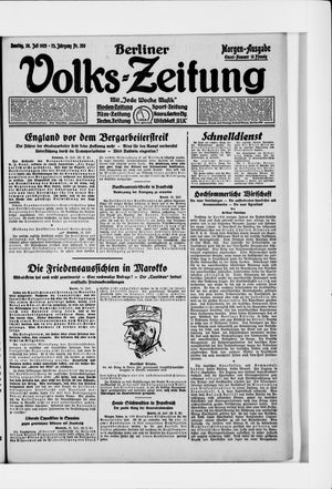 Berliner Volkszeitung on Jul 26, 1925
