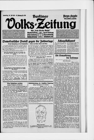 Berliner Volkszeitung vom 30.07.1925