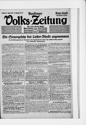 Berliner Volkszeitung on Aug 8, 1925