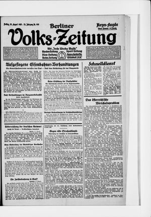 Berliner Volkszeitung vom 28.08.1925