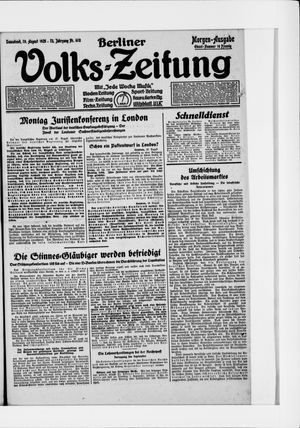 Berliner Volkszeitung vom 29.08.1925