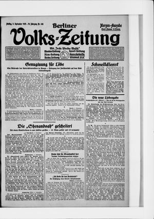 Berliner Volkszeitung vom 04.09.1925