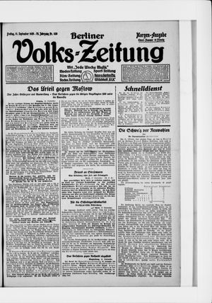 Berliner Volkszeitung on Sep 11, 1925