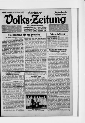 Berliner Volkszeitung vom 12.09.1925