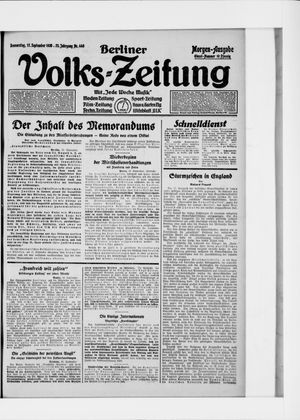 Berliner Volkszeitung vom 17.09.1925