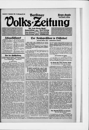 Berliner Volkszeitung vom 19.09.1925