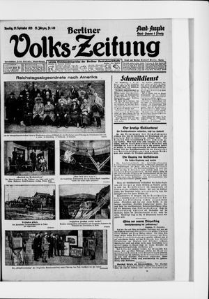 Berliner Volkszeitung vom 22.09.1925