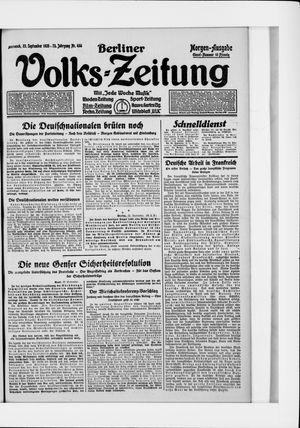 Berliner Volkszeitung on Sep 23, 1925
