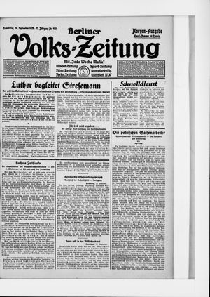 Berliner Volkszeitung on Sep 24, 1925