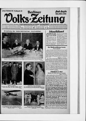 Berliner Volkszeitung vom 25.09.1925