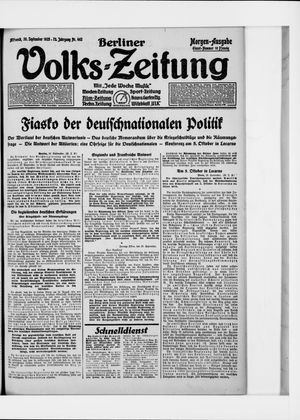 Berliner Volkszeitung vom 30.09.1925