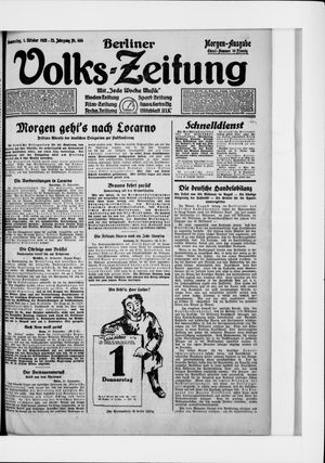 Berliner Volkszeitung vom 01.10.1925
