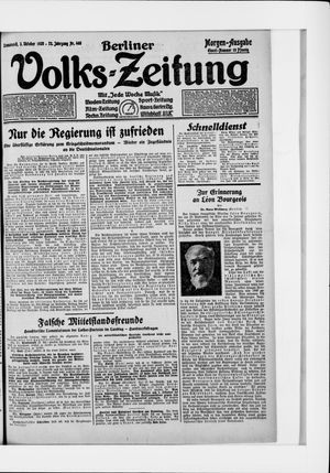 Berliner Volkszeitung vom 03.10.1925