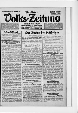 Berliner Volkszeitung vom 06.10.1925