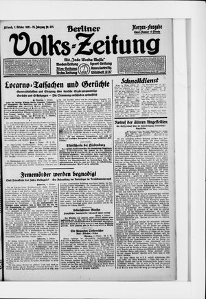 Berliner Volkszeitung vom 07.10.1925