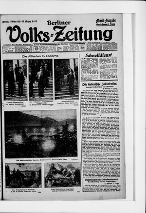 Berliner Volkszeitung vom 07.10.1925