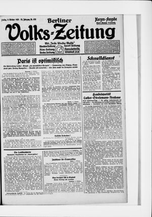Berliner Volkszeitung vom 09.10.1925