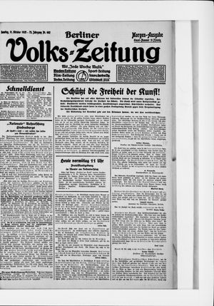 Berliner Volkszeitung vom 11.10.1925