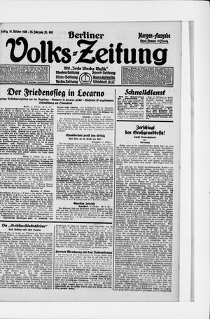 Berliner Volkszeitung vom 16.10.1925