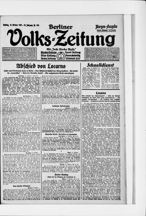 Berliner Volkszeitung on Oct 18, 1925