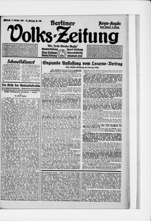 Berliner Volkszeitung on Oct 21, 1925