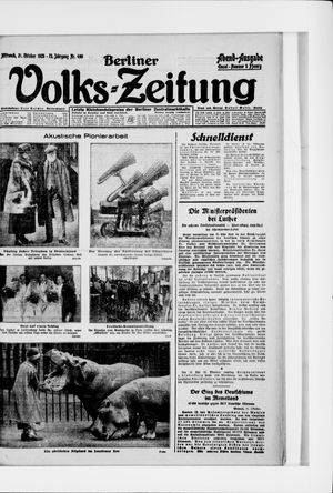 Berliner Volkszeitung vom 21.10.1925