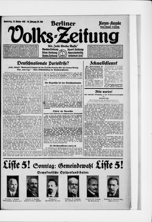 Berliner Volkszeitung vom 22.10.1925