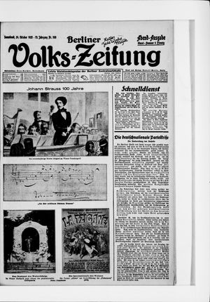 Berliner Volkszeitung vom 24.10.1925