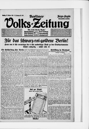 Berliner Volkszeitung vom 25.10.1925