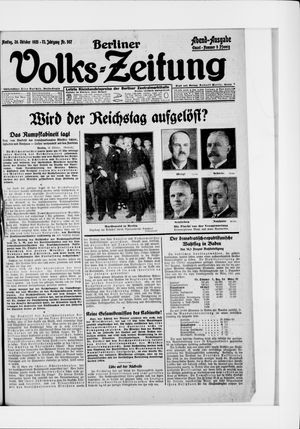 Berliner Volkszeitung vom 26.10.1925