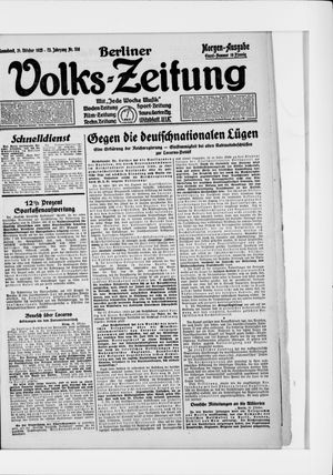 Berliner Volkszeitung on Oct 31, 1925