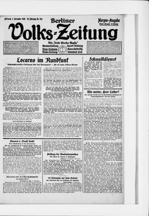 Berliner Volkszeitung vom 04.11.1925