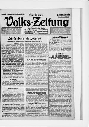 Berliner Volkszeitung vom 14.11.1925