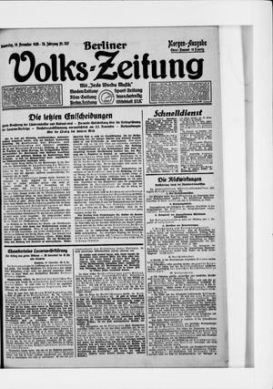 Berliner Volkszeitung on Nov 19, 1925