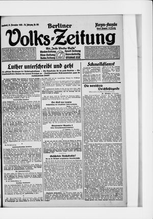Berliner Volkszeitung vom 21.11.1925