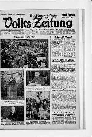 Berliner Volkszeitung on Nov 21, 1925