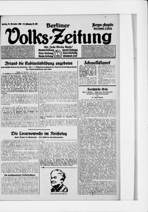 Berliner Volkszeitung vom 24.11.1925