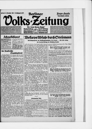 Berliner Volkszeitung vom 25.11.1925