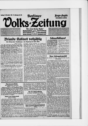 Berliner Volkszeitung vom 29.11.1925
